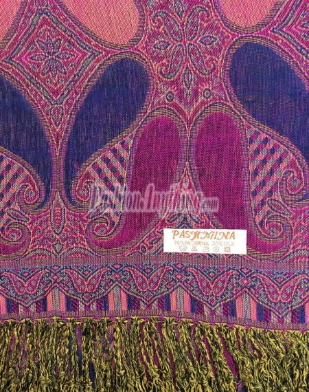 (image for) Colored Paisley Scarf Hot Pink / Royal Blue