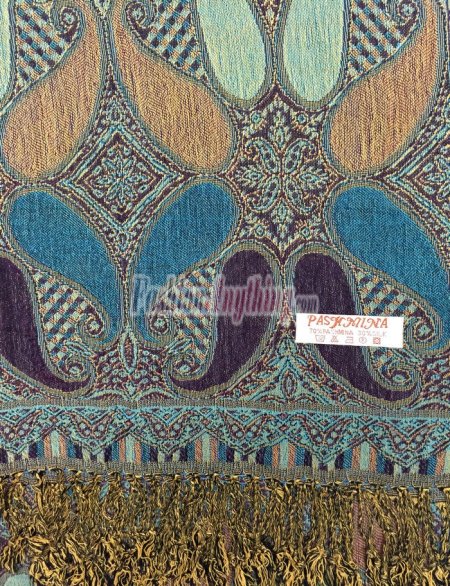 (image for) Colored Paisley Scarf Purple / Blue