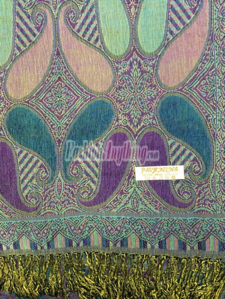 (image for) Colored Paisley Scarf Purple / Teal