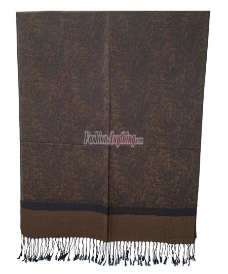 (image for) Paisley Jacquard Pashmina Black/Coffee