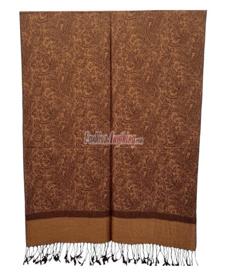 (image for) Paisley Jacquard Pashmina Dark Cholocate