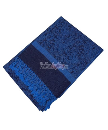 (image for) Paisley Jacquard Pashmina Deep Blue/Black