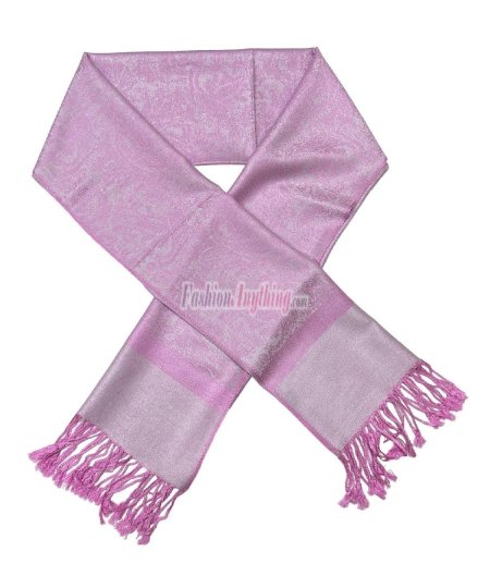 (image for) Paisley Jacquard Pashmina Pink/Grey