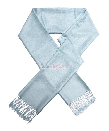 (image for) Paisley Jacquard Pashmina Light Sky Blue