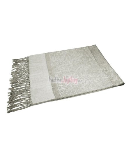 (image for) Paisley Jacquard Pashmina Grey