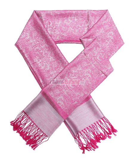 (image for) Paisley Jacquard Pashmina Medium Violet Red