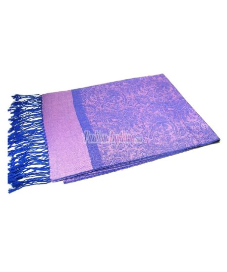 (image for) Paisley Jacquard Pashmina Blue Pink