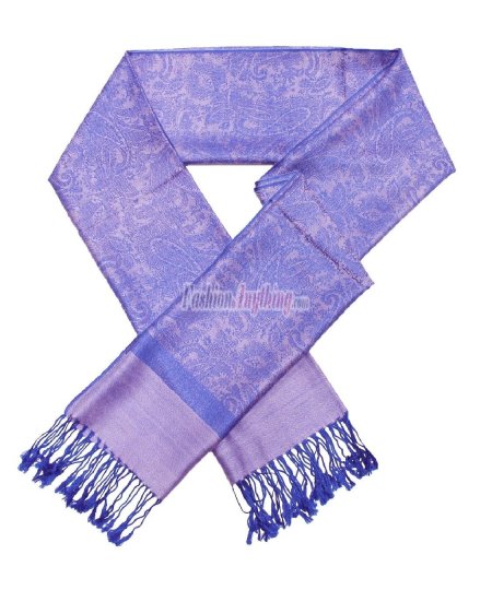 (image for) Paisley Jacquard Pashmina Blue Pink
