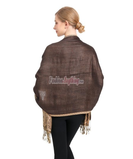 (image for) Big Paisley Thicker Pashmina Rust Brown