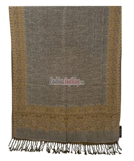 (image for) Border Patterned Pashmina Pale Goldenrod