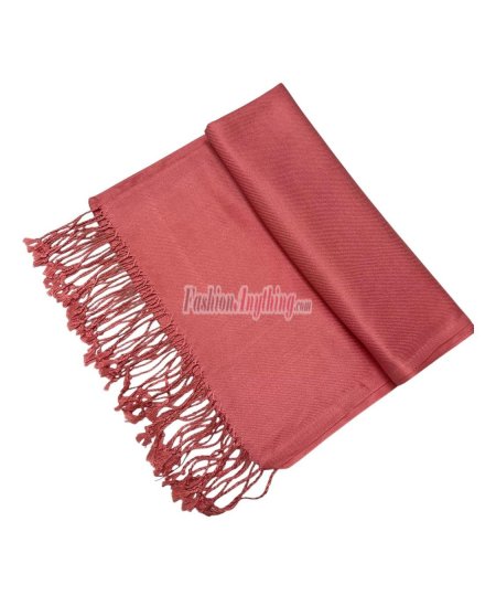 (image for) Silky Soft Solid Pashmina Scarf Coral