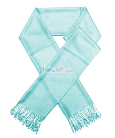 (image for) Silky Soft Solid Pashmina Scarf Aqua