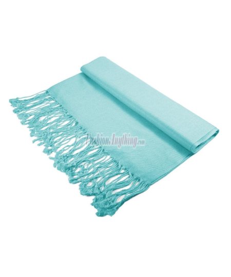 (image for) Silky Soft Solid Pashmina Scarf Aqua