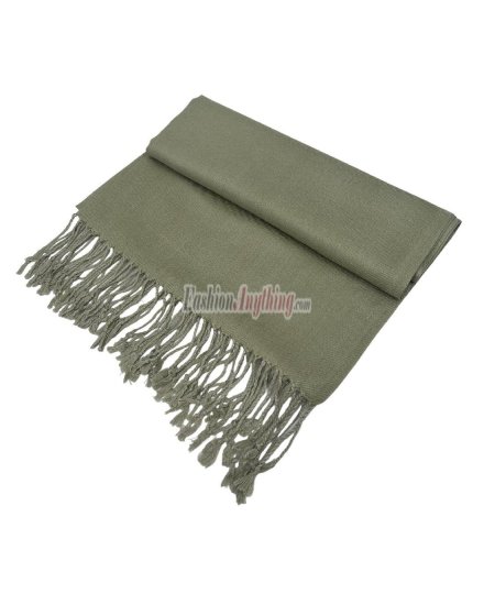 (image for) Silky Soft Solid Pashmina Scarf Sage Green