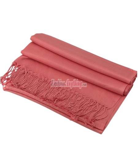 (image for) Silky Soft Solid Pashmina Scarf Coral