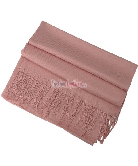 (image for) Silky Soft Solid Pashmina Scarf Peach Pink