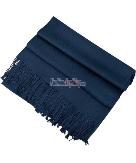 (image for) Navy Blue Solid Pashmina Scarf