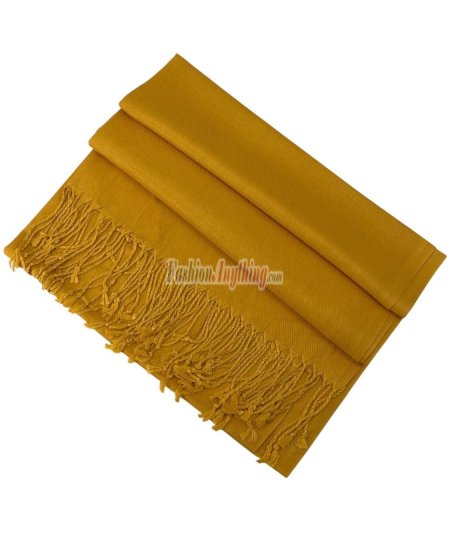 (image for) Silky Soft Solid Pashmina Scarf Golden Yellow