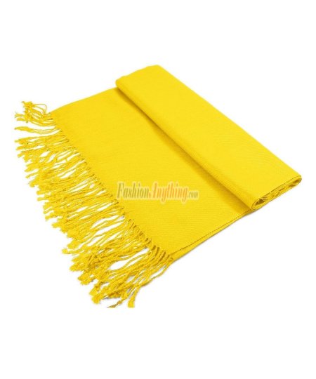 (image for) Golden Yellow Solid Pashmina Label Scarf