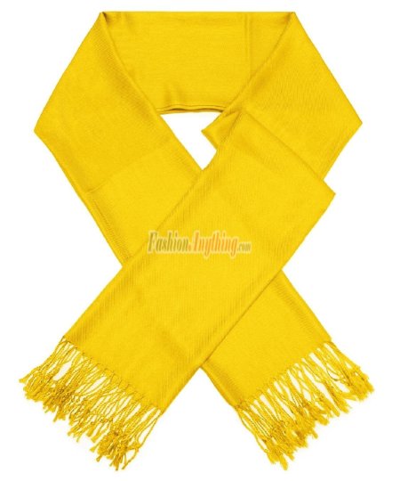 (image for) Golden Yellow Solid Pashmina Label Scarf