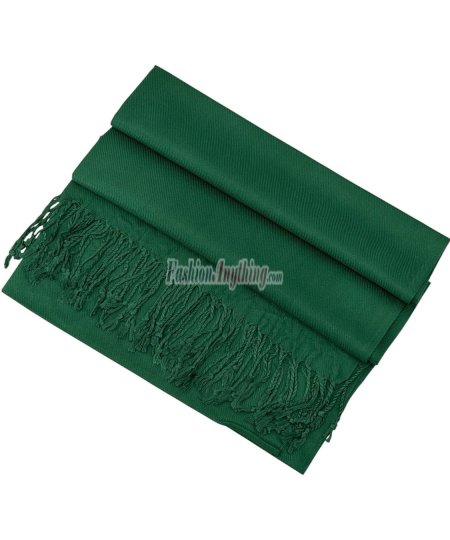 (image for) Silky Soft Solid Pashmina Scarf Dark Green