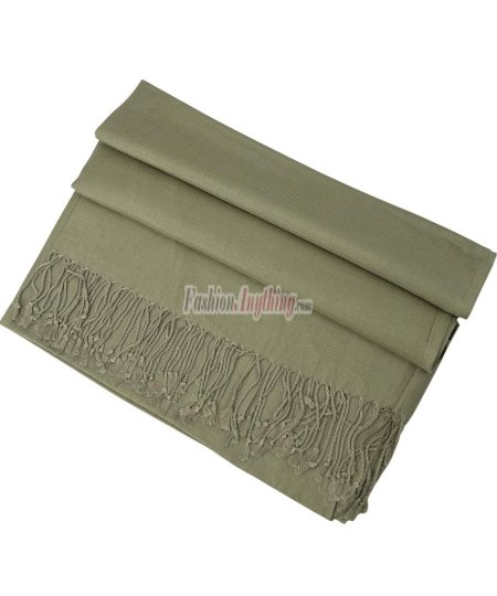 (image for) Silky Soft Solid Pashmina Scarf Sage Green