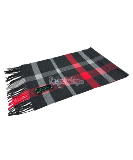 (image for) Cashmere Feel Classic Scarf Bk/Red