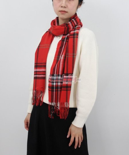 (image for) Cashmere Feel Classic Scarf Red/Black