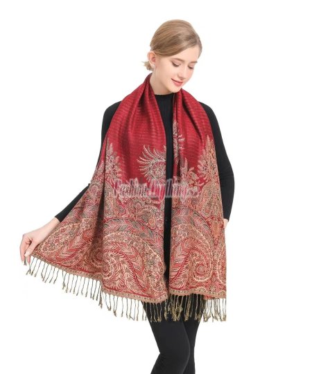 (image for) Pashmina w/ Big Paisley Thicker FA036Mix (1 DZ, Asst.)
