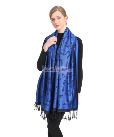 (image for) Fantastic Cat Print Pashmina 1 DZ, Asst. Color