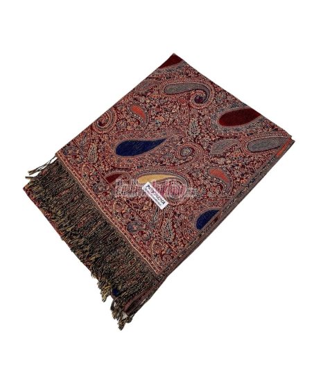 (image for) Classic Thicker Paisley Shawl Royal Blue/Gold Multi