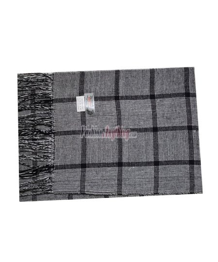 (image for) Cashmere Feel Pattern Scarf Black/White