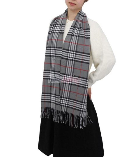 (image for) Woven Cashmere Feel Classic Scarf Grey