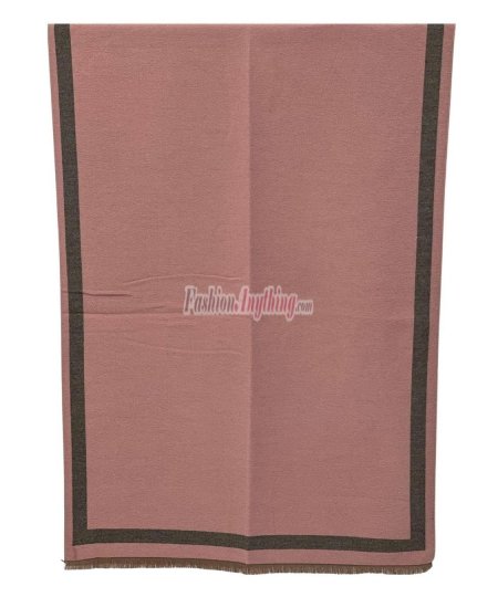 (image for) Reversible Border Cashmere Shawl Pink