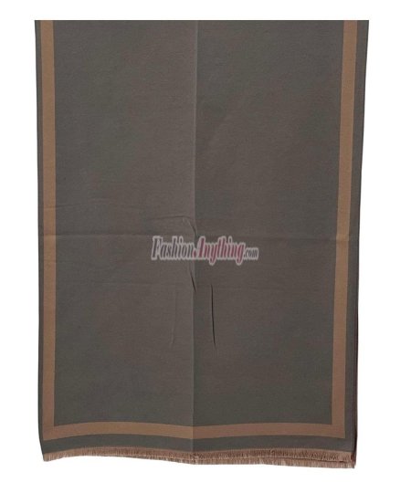 (image for) Reversible Border Cashmere Shawl Taupe