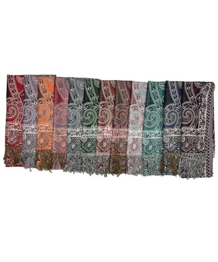 (image for) Floral Paisley Pashmina NY23156 1 DZ, Asst. Color