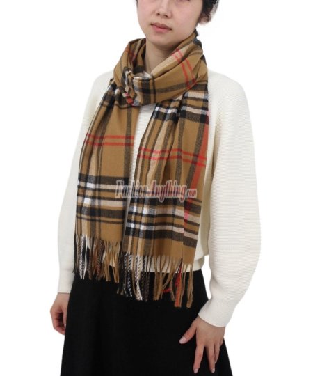 (image for) Cashmere Feel Classic Scarf Brown/Black/Red