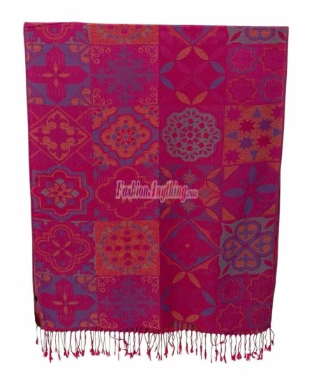 (image for) Patchwork Pattern Pashmina 1 DZ, Asst. Color