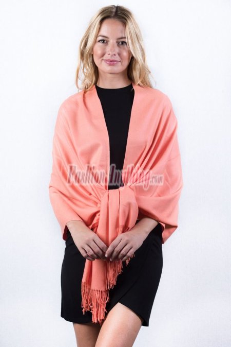 (image for) Peach Premium Thick Pashmina