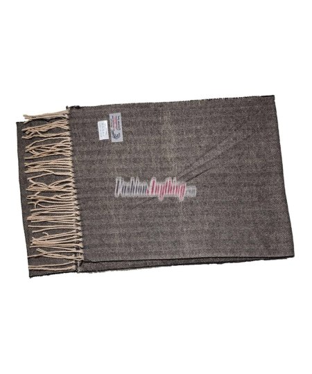 (image for) Cashmere Feel Design Scarf Black/Tan