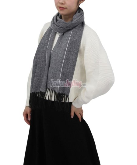 (image for) Woven Cashmere Feel Plaid Scarf Dark Grey