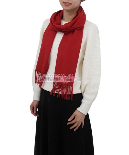(image for) Cashmere Feel Solid Scarf Dark Red