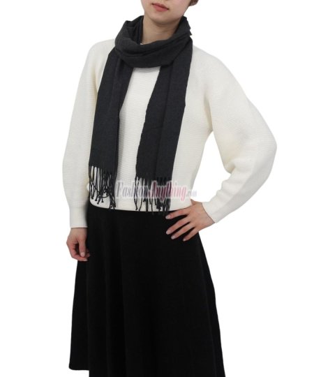 (image for) Cashmere Feel Solid Scarf Charcoal