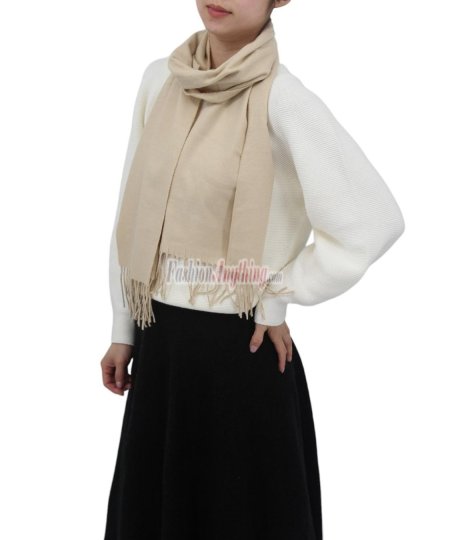 (image for) Cashmere Feel Solid Scarf Mesa Beige