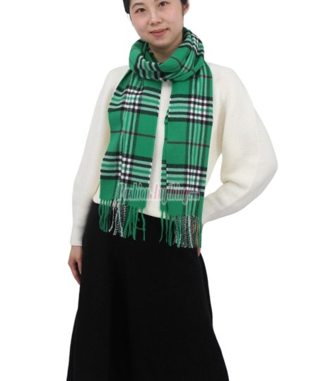 (image for) Woven Cashmere Feel Classic Scarf Green