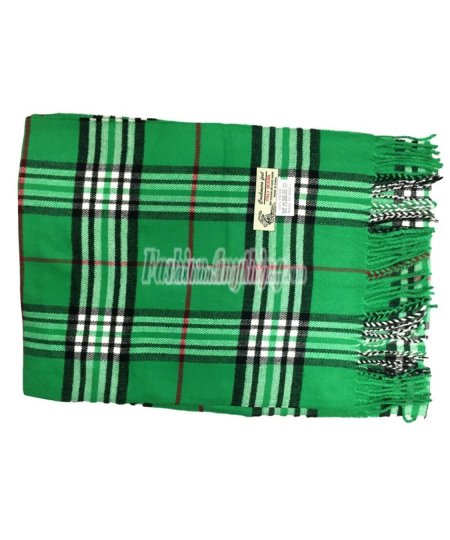 (image for) Woven Cashmere Feel Classic Scarf Green