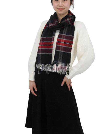 (image for) Cashmere Feel Classic Scarf Black/Red