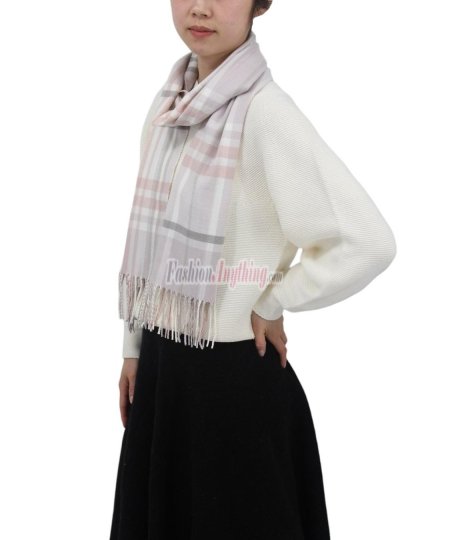 (image for) Cashmere Feel Classic Scarf Grey/Pink