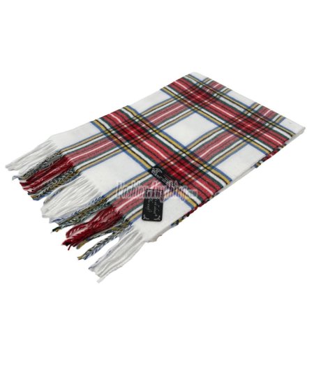 (image for) Cashmere Feel Classic Scarf White/Red