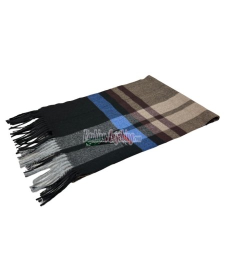 (image for) Cashmere Feel Classic Scarf Brown/black/blue